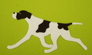 English Pointer felt aplication for self-assembly 