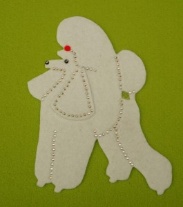 Poodle Toy felt aplication for self-assembly 