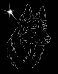 OWCZAREK NIEMIECKI DŁUGOWŁOSY - APLIKACJA DIAMENTOWA