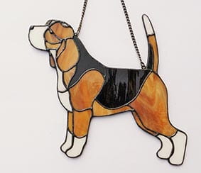 Beagle - stained glass window decoration 