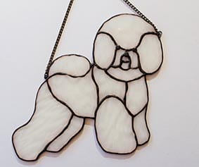 Bichon Frisé  -  stained glass window decoration 