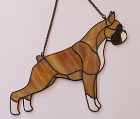 Boxer cropped -  stained glass window decoration 