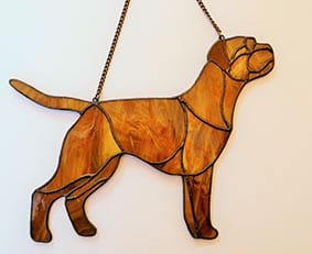 Border Terrier -  stained glass window decoration 