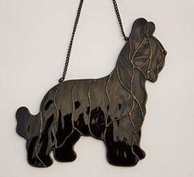 Briard cropped- stained glass window decoration