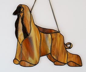 Afgan Hound - stained glass  window decoration 