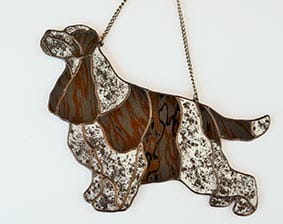 English  Cocker Spaniel - stained glass window decoration 