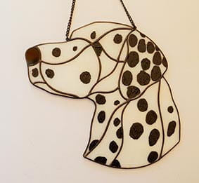 Dalmatian head - stained glass window decoration 