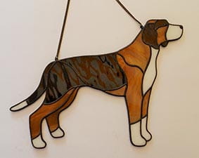 Finnish Hound - stained glass window decoration 