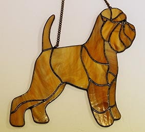 Griffon Belge/Bruxellois - stained glass window decoration 