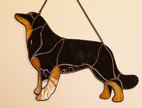 Hovawart  - stained glass window decoration 