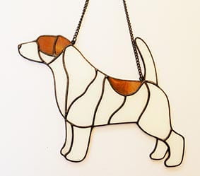Jack Russell Terrier - stained glass window decoration 