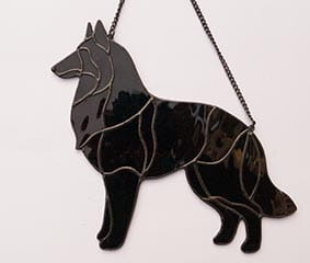 Belgian Shepherd  Groenendael - stained glass window decoration   
