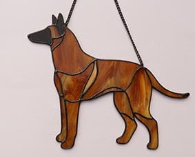 Belgian Shepherd Malinois - stained glass  window decoration 