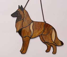 Belgian Shepherd Tervueren  - stained glasswindow decoration   