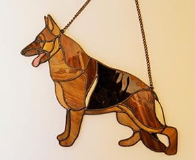 German Shepherd Short- haired - stained glass window decoration 