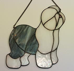 Old English Sheepdog - stained glass window decoration 