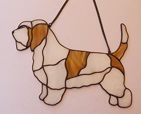 Petit Basset Griffon Vendeen - stained glass window decoration 