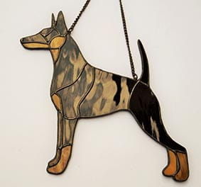 Miniature Pinscher  - stained glass window decoration 
