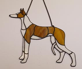 Ibizan Podenco - stained glass window decoration 