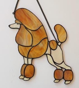 Poodle Standard - stained glass window decoration 