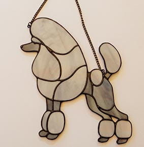 Poodle Medium - stained glass window decoration 