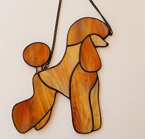 Poodle  Toy - stained glass window decoration 