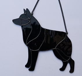Schipperke  cropped - stained glass window decoration 