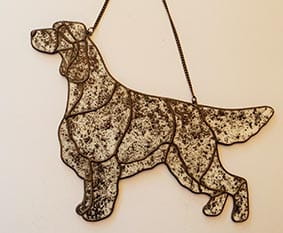 English Setter - stained glass window decoration 