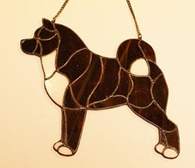 Akita amerykańska - zawieszka witrażowa