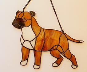 American Staffordshire Terrier - zawieszka  witrażowa