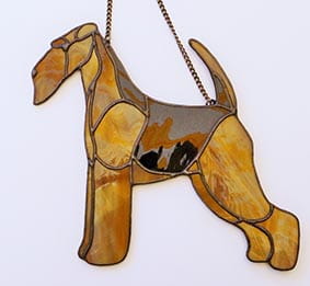 Airedale Terrier - stained glass  window decoration 