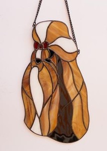 Shih Tzu  head - stained glass window decoration 