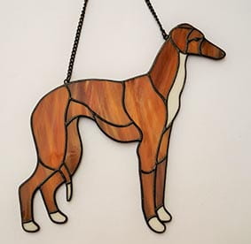 Sloughi - stained glass window decoration 