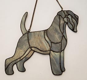 Schnauzer - stained glass window decoration 