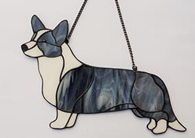 Welsh Corgi Cardigan - stained glass window decoration 