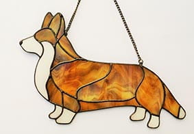 Welsh Corgi Pembroke - stained glass window decoration 