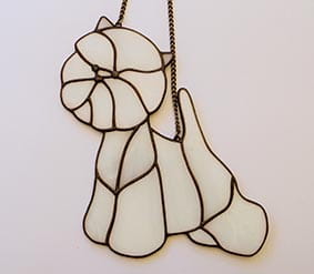 West Highland White Terrier - stained glass window decoration 