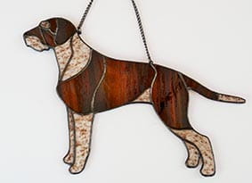 German Pointer Wire-haired - stained glass window decoration 