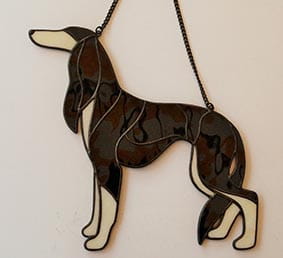 Chart perski Saluki  -  zawieszka witrażowa