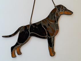  Doberman - zawieszka witrażowa
