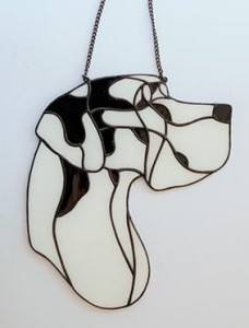 Dog niemiecki głowa - zawieszka witrażowa 