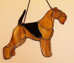 Lakeland Terrier  - zawieszka witrażowa 