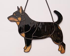Lancashire Heeler - zawieszka witrażowa 