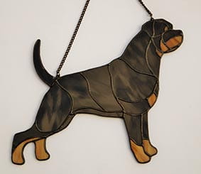 Rottweiler  - zawieszka witrażowa