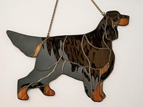 Seter szkocki Gordon  - zawieszka witrażowa