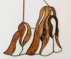 Shih tzu  -  zawieszka witrażowa