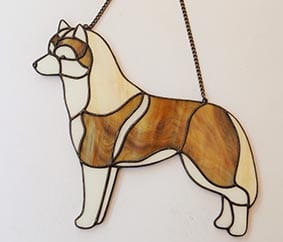 Siberian Husky -  zawieszka witrażowa