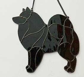 Szpic niemiecki średni -  zawieszka witrażowa