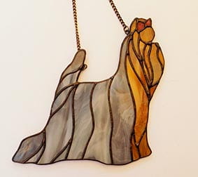 Yorkshire Terrier  -  zawieszka witrażowa 