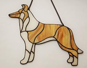 Collie Smooth - stained glass window decoration 
